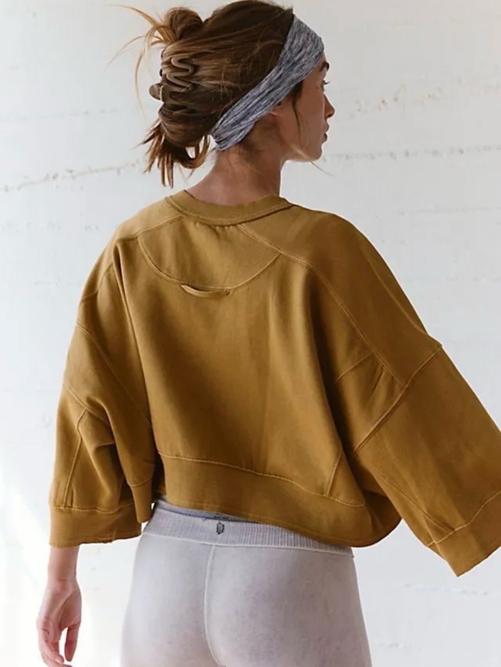 Free People Movement Intercept Short Sleeve Pullover in Dried Palm, NWT - Picture 2 of 6